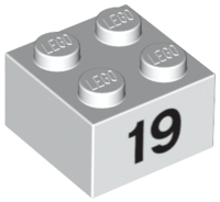 LEGO® los onderdeel Steen met Motief in kleur Wit 3003pb053