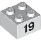 LEGO® los onderdeel Steen met Motief in kleur Wit 3003pb053