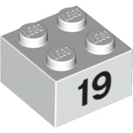 LEGO® los onderdeel Steen met Motief in kleur Wit 3003pb053