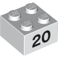LEGO® los onderdeel Steen met Motief in kleur Wit 3003pb054