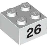 LEGO® los onderdeel Steen met Motief in kleur Wit 3003pb060
