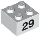 LEGO® los onderdeel Steen met Motief in kleur Wit 3003pb063