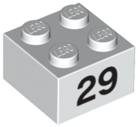 LEGO® los onderdeel Steen met Motief in kleur Wit 3003pb063