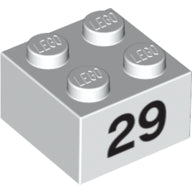 Plaatje in Gallery viewer laden, LEGO® los onderdeel Steen met Motief in kleur Wit 3003pb063
