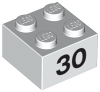 LEGO® los onderdeel Steen met Motief in kleur Wit 3003pb064