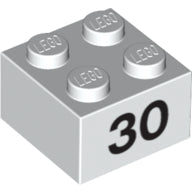 Plaatje in Gallery viewer laden, LEGO® los onderdeel Steen met Motief in kleur Wit 3003pb064