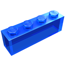 Plaatje in Gallery viewer laden, LEGO® los onderdeel Steen Doorzichtig Donkerblauw 3066