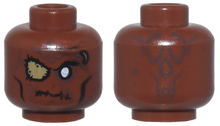 Plaatje in Gallery viewer laden, LEGO® los onderdeel Hoofd Roodachtig Bruin 3626pb0561
