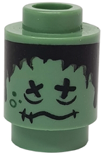 Plaatje in Gallery viewer laden, LEGO® onderdeel Steen Rond met Motief Zandgroen 3062pb036
