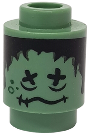 LEGO® onderdeel Steen Rond met Motief Zandgroen 3062pb036