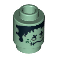 Plaatje in Gallery viewer laden, LEGO® onderdeel Steen Rond met Motief Zandgroen 3062pb036