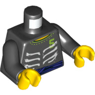 Plaatje in Gallery viewer laden, LEGO® los onderdeel Lijf met Motief Zwart 973pb1019c01