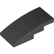 LEGO® los onderdeel Dakpan Gebogen in kleur Zwart 93606