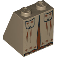 LEGO® Dakpan met Motief Donker Geelbruin 3678bpb036