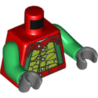 LEGO® los onderdeel Lijf met Motief Rood 973pb1001c01