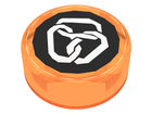 LEGO® Tegel Rond met Motief Doorzichtig Oranje 98138pb004