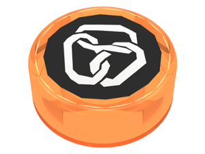 LEGO® Tegel Rond met Motief Doorzichtig Oranje 98138pb004