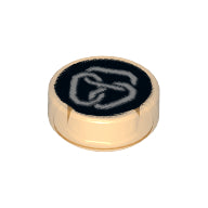 LEGO® Tegel Rond met Motief Doorzichtig Oranje 98138pb004