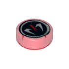 LEGO® Tegel Rond met Motief Doorzichtig Rood 98138pb002