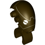 Plaatje in Gallery viewer laden, LEGO® los onderdeel Hoofd Aangepast Donker Bruin 98103pb01
