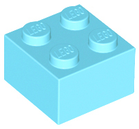 Plaatje in Gallery viewer laden, LEGO® los onderdeel Steen in kleur Medium Azuurblauw 3003