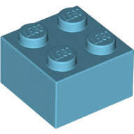 Plaatje in Gallery viewer laden, LEGO® los onderdeel Steen in kleur Medium Azuurblauw 3003