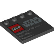 LEGO® onderdeel Tegel Aangepast met Motief Zwart 6179pb040