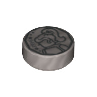LEGO® los onderdeel Tegel Rond met Motief Zilver 98138pb005