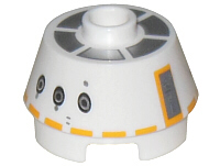 LEGO® los onderdeel Kegel met Motief in kleur Wit 98100pb03