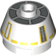 Plaatje in Gallery viewer laden, LEGO® los onderdeel Kegel met Motief in kleur Wit 98100pb03