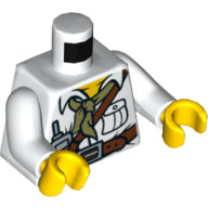 Plaatje in Gallery viewer laden, LEGO® los onderdeel Lijf met Motief Wit 973pb1018c01