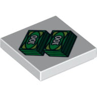 LEGO® los onderdeel Tegel met Motief in kleur Wit 3068pb0464