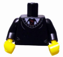 Plaatje in Gallery viewer laden, LEGO® los onderdeel Lijf met Motief Zwart 973pb0934c01