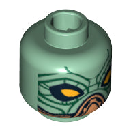 LEGO® los onderdeel Hoofd in kleur Zandgroen 3626pb0552