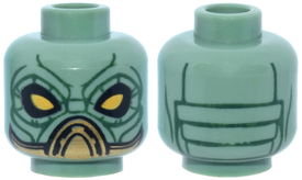 LEGO® los onderdeel Hoofd in kleur Zandgroen 3626pb0552