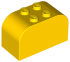 LEGO® los onderdeel Dakpan Gebogen in kleur Geel 4744