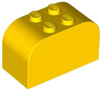 LEGO® los onderdeel Dakpan Gebogen in kleur Geel 4744