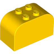 LEGO® los onderdeel Dakpan Gebogen in kleur Geel 4744