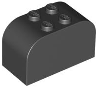 LEGO® los onderdeel Dakpan Gebogen in kleur Zwart 4744