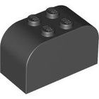 LEGO® los onderdeel Dakpan Gebogen in kleur Zwart 4744