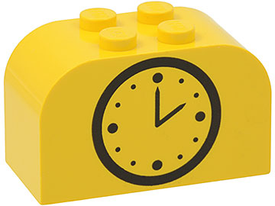 LEGO® los onderdeel Dakpan Gebogen met Motief Geel 4744pb15