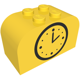 LEGO® los onderdeel Dakpan Gebogen met Motief Geel 4744pb15