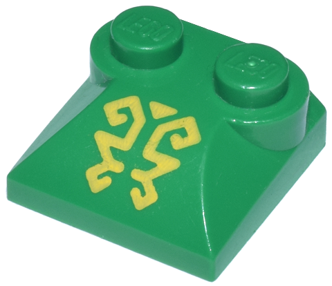 LEGO® onderdeel Dakpan Gebogen met Motief Groen 47457pb01