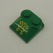 Plaatje in Gallery viewer laden, LEGO® onderdeel Dakpan Gebogen met Motief Groen 47457pb01
