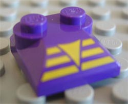 LEGO® Dakpan Gebogen met Motief Donkerpaars 47457pb02