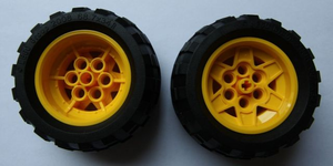 LEGO® los onderdeel Samengesteld Wiel in kleur Geel 56908c02