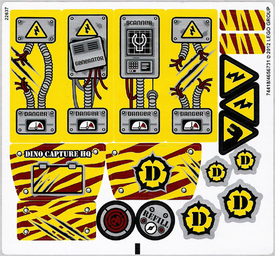LEGO® stickervel set 5887-1 Dino Defense HQ