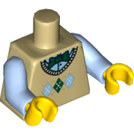 Plaatje in Gallery viewer laden, LEGO® los onderdeel Lijf met Motief Geelbruin 973pb1110c01