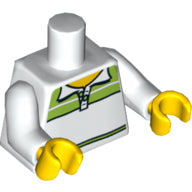 Plaatje in Gallery viewer laden, LEGO® los onderdeel Lijf met Motief Wit 973pb1090c01