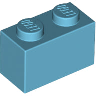 Plaatje in Gallery viewer laden, LEGO® los onderdeel Steen in kleur Medium Azuurblauw 3004